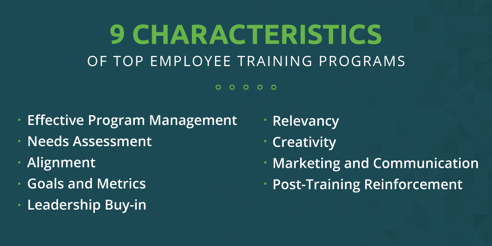 9 characteristics of top employee training programs