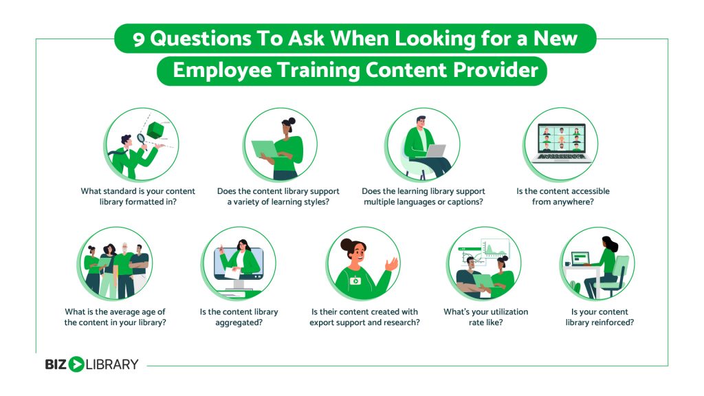 top 9 questions to ask when looking for new employee training content